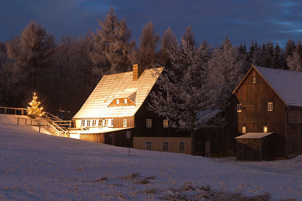 Seiffener Freilichtmuseum in der Weihnachtszeit